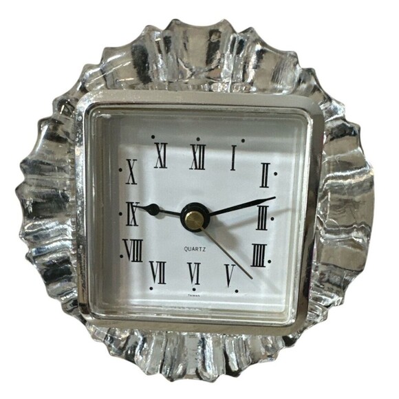 Crystal Clear Shontek DM2000 Quartz Clock in 24% Lead Crystal *READ* Non Working - Picture 1 of 3